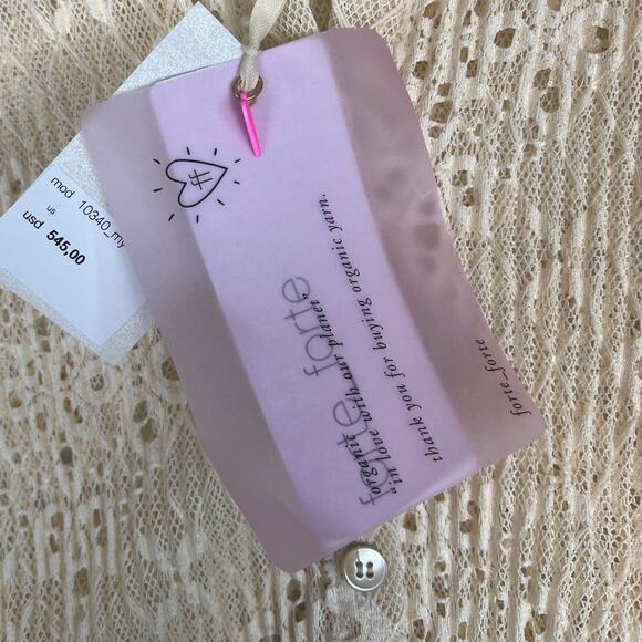 Forte Forte Lace Button Up Blouse  Bell Sleeve SZ L NWT Italian Luxury Designer - Picture 8 of 10